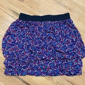 Express Womens Floral Multicolor Skater Skirt